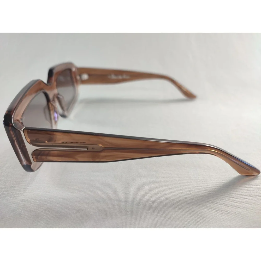 DEZI Read the Room‎ Sunglasses Toffee Brown Rectangular Desi Perkins Excellent